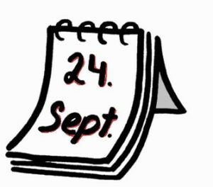 Kalenderblatt auf dem 24. September steht.
