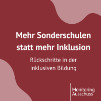 Text "Mehr Sonderschulen statt mehr Inklusion: Rückschritte in der inklusiven Bildung"