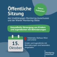 Flyer mit Überschrift "Öffentliche Sitzung, 15. Oktober"